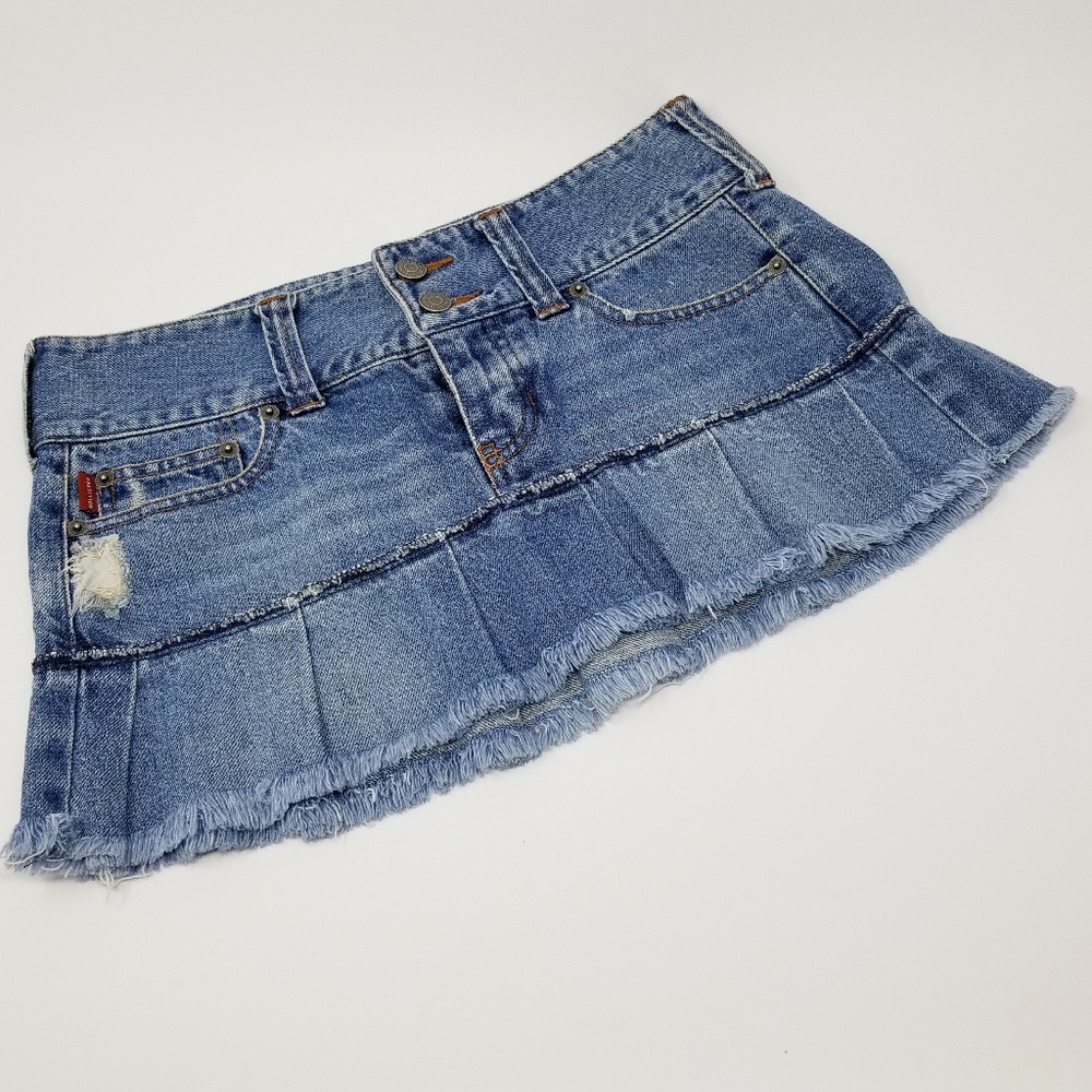 Hollister California Frayed Ruffle Hem denim skirt